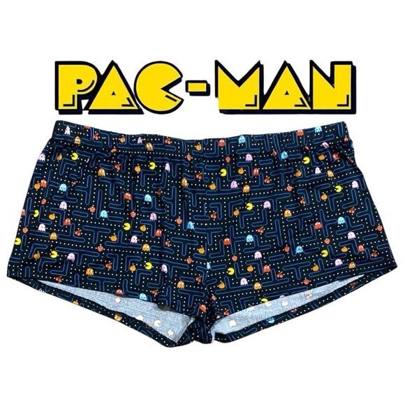 Pac-Man Retro Maze Print Shorts Size 3X 22W–24W Gamer Lounge Sleepwear - Picture 1 of 10